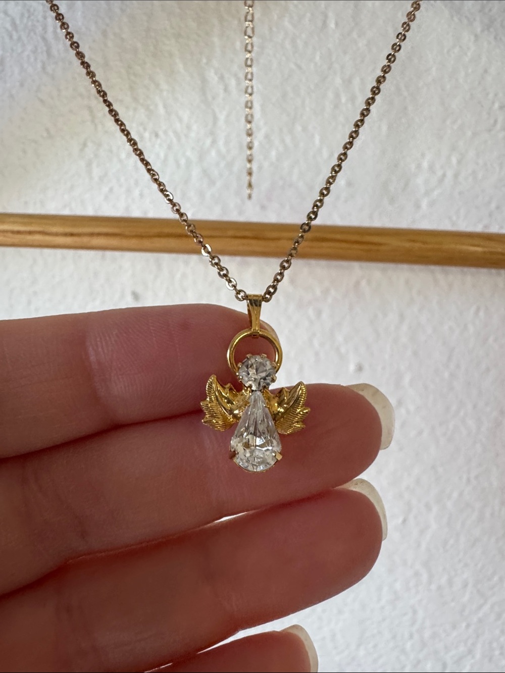 Gold Tone Angel Necklace